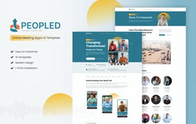 在线会议App应用程序UI设计模板 Peopled – Online Meeting App UI Template