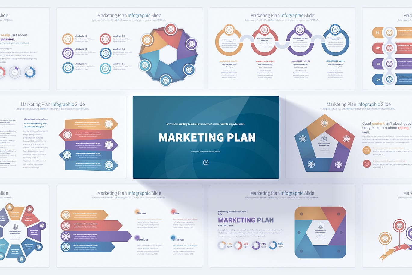 营销计划图表PPT幻灯片模板 Marketing Plan – PowerPoint Infographics Slides 幻灯图表 第1张