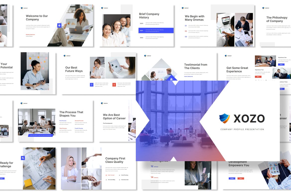 公司简介PowerPoint演示模板 Xozo – Company Profile Presentation PowerPoint 幻灯图表 第2张