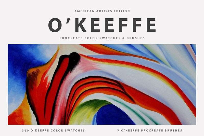 奥·吉弗（O’Keeffe）古典水彩画Procreate笔刷 笔刷资源 第1张