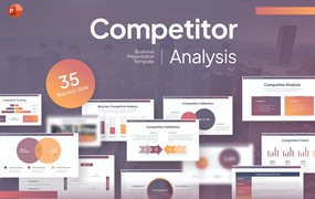 竞争对手分析PPT幻灯片模板素材 Competitor Analysis PowerPoint Template