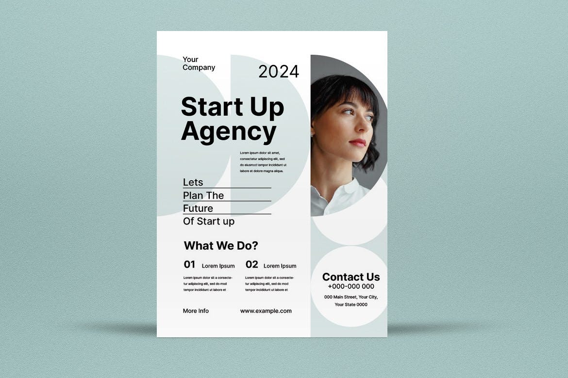 白色现代简约风格创业机构传单模板下载 White Modern Minimalist Start Up Agency Flyer 设计素材 第2张
