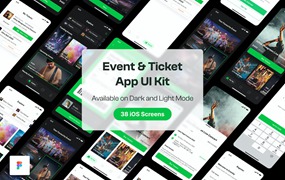活动和门票App应用程序UI套件 Modern Complete Event and Ticket App UI Kit