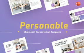 极简主义图表Powerpoint幻灯片模板 Personable Minimalist PowerPoint Template