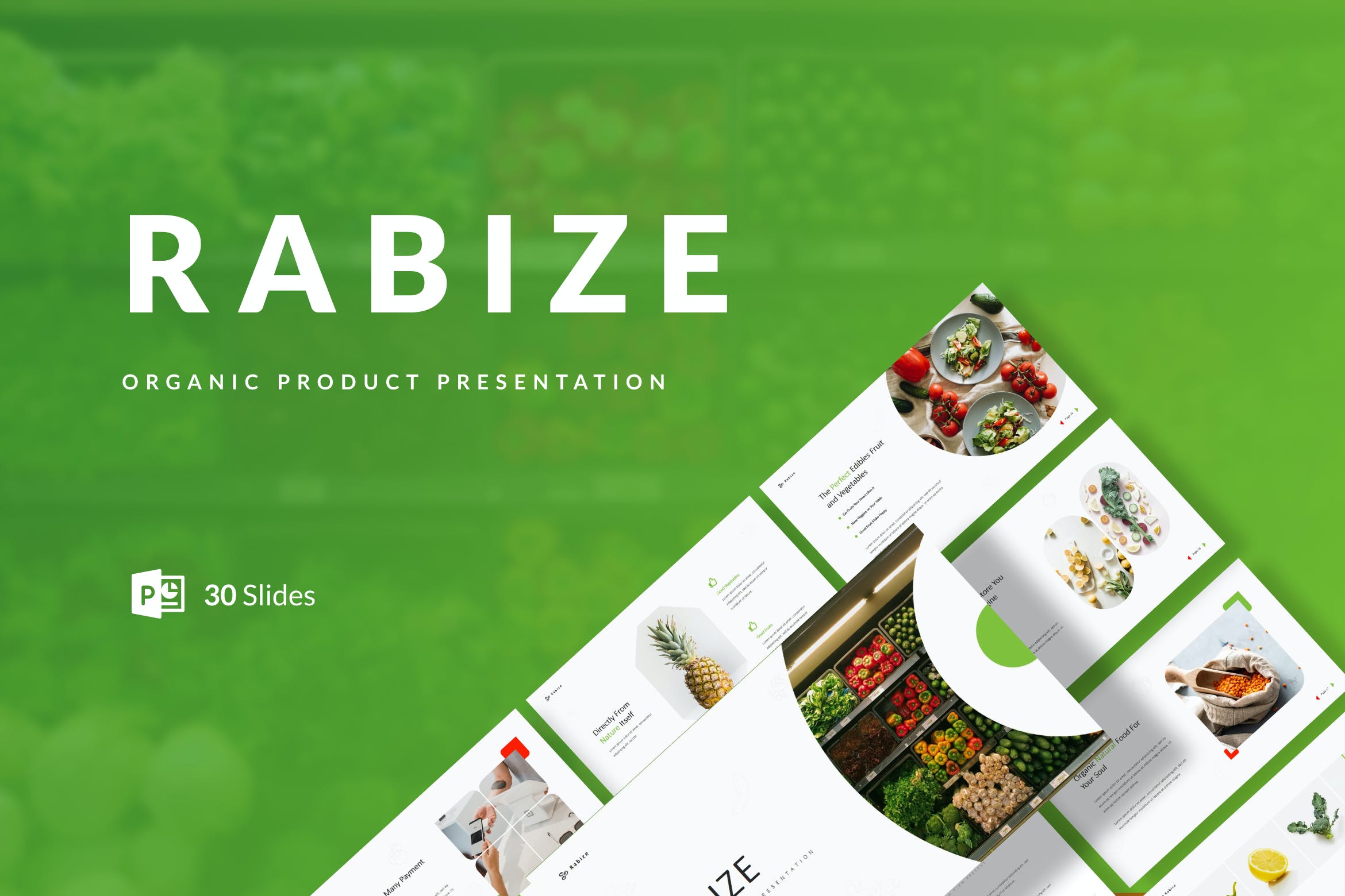 有机产品PPT创意模板 Rabize – Organic Product Presentation PowerPoint 幻灯图表 第1张