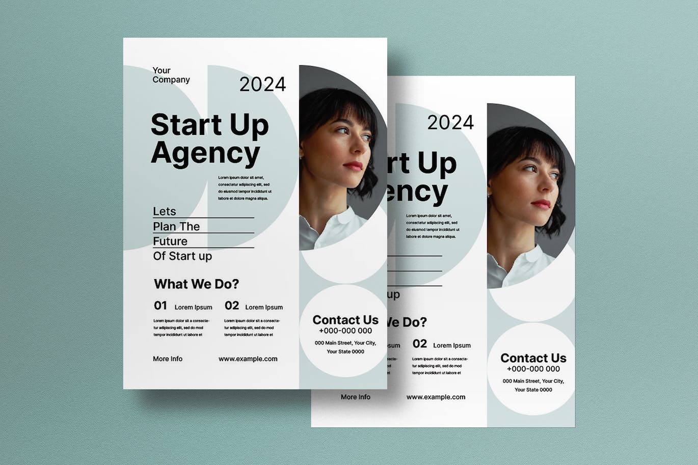 白色现代简约风格创业机构传单模板下载 White Modern Minimalist Start Up Agency Flyer 设计素材 第1张
