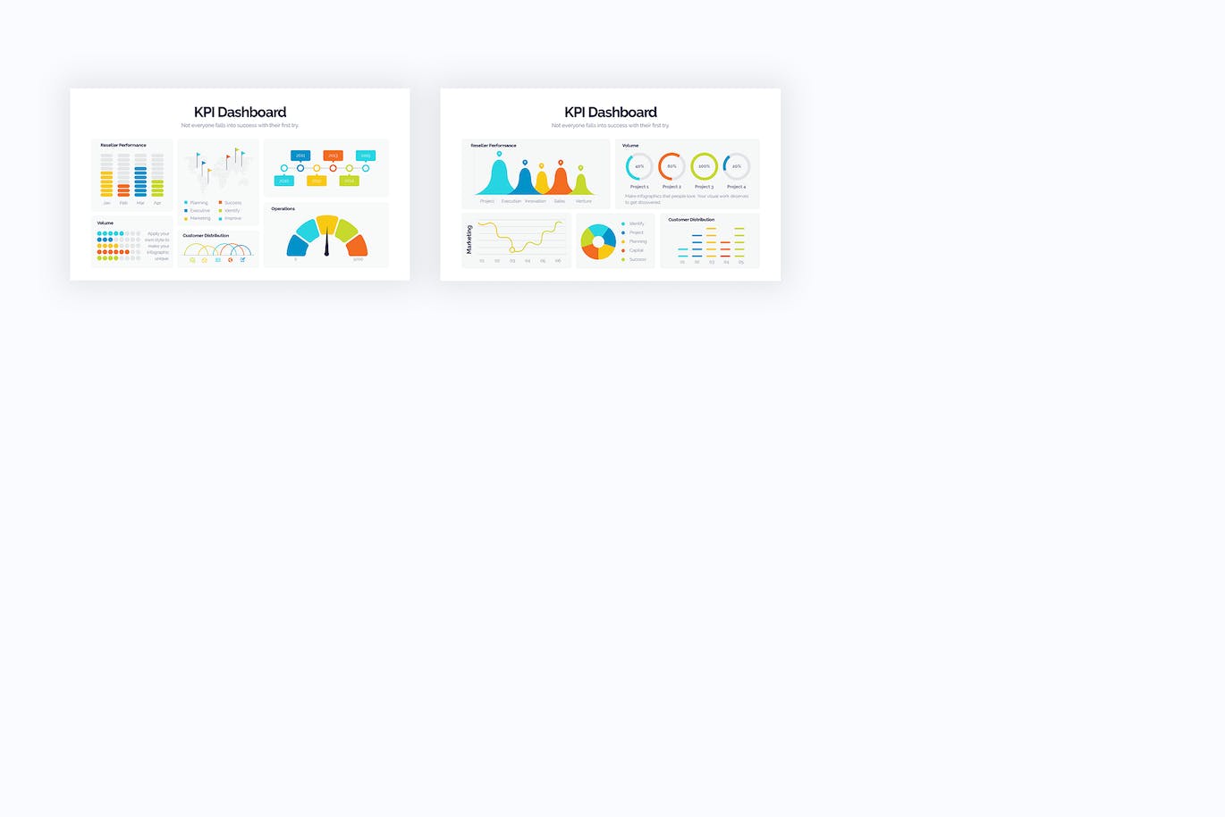 营销KPI仪表盘信息图表设计AI矢量模板 Marketing KPI Dashboard Illustrator Infographics 幻灯图表 第4张