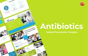 医学介绍幻灯片演示PPT模板 Antibiotics Medical PowerPoint Template