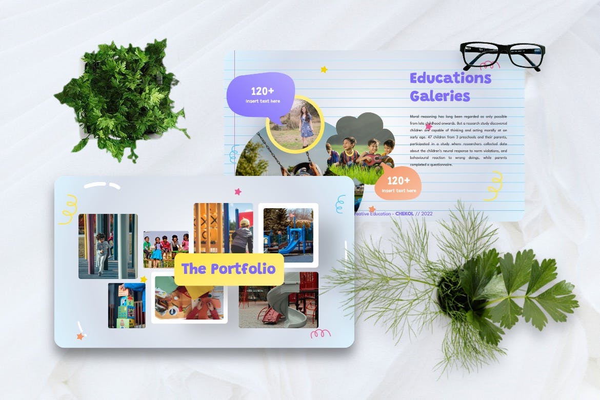 儿童教育创意PPT设计模板 Chekol – Education Creative Powerpoint Template 幻灯图表 第7张