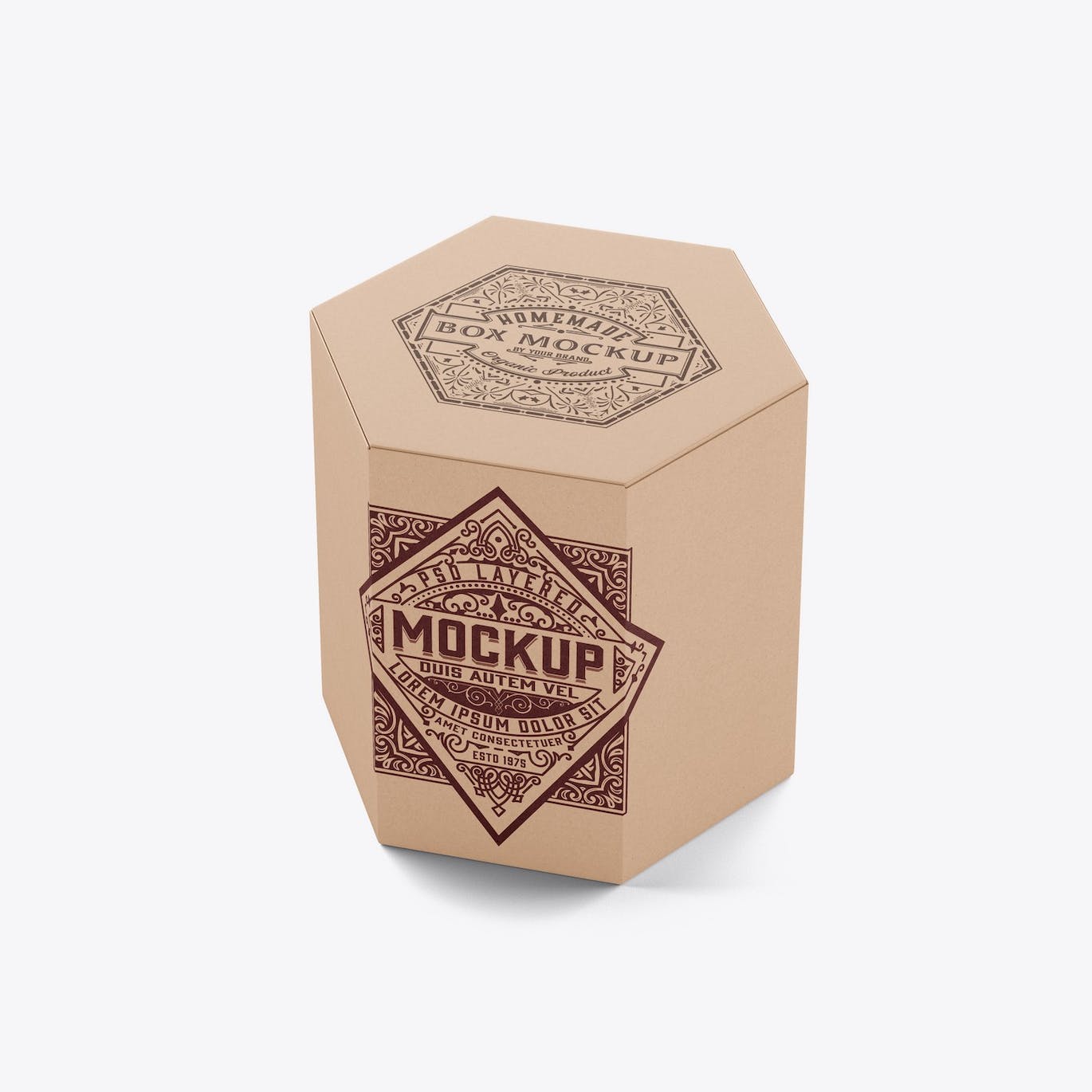六边形长方体纸盒包装设计样机 Hexagonal Box Mockup 样机素材 第9张