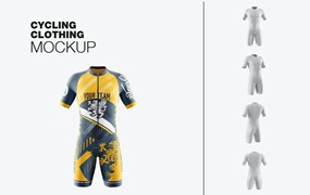 男子运动套装自行车服装品牌设计样机 Sport Cycling Suit for Men Mockup