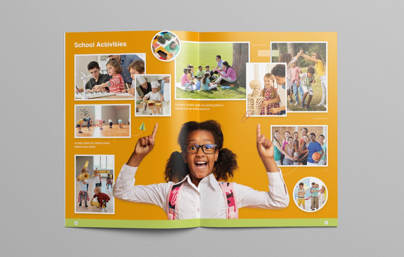 多彩创意的学校年鉴相册杂志模板 School Yearbook 设计素材 第12张