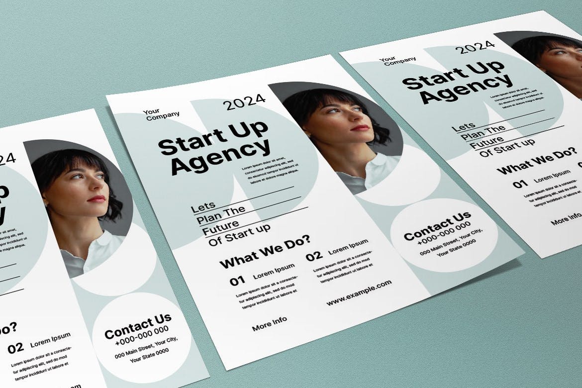 白色现代简约风格创业机构传单模板下载 White Modern Minimalist Start Up Agency Flyer 设计素材 第3张
