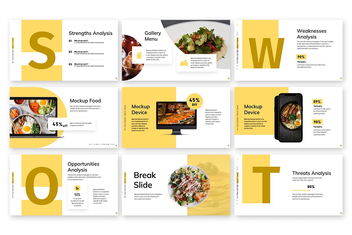 餐厅食品推广PowerPoint演示模板 Foodybee – Powerpoint Template 幻灯图表 第2张