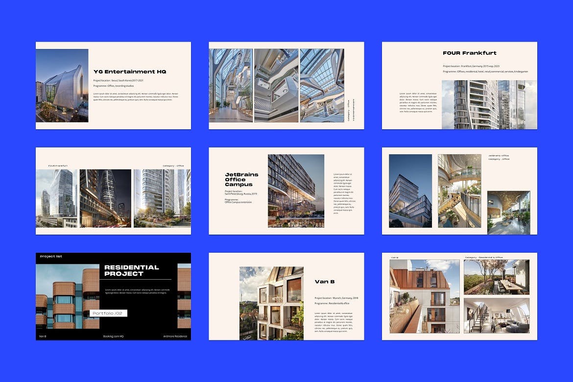 建筑体系结构Powerpoint模板 Balok – Architecture PowerPoint Template 幻灯图表 第5张