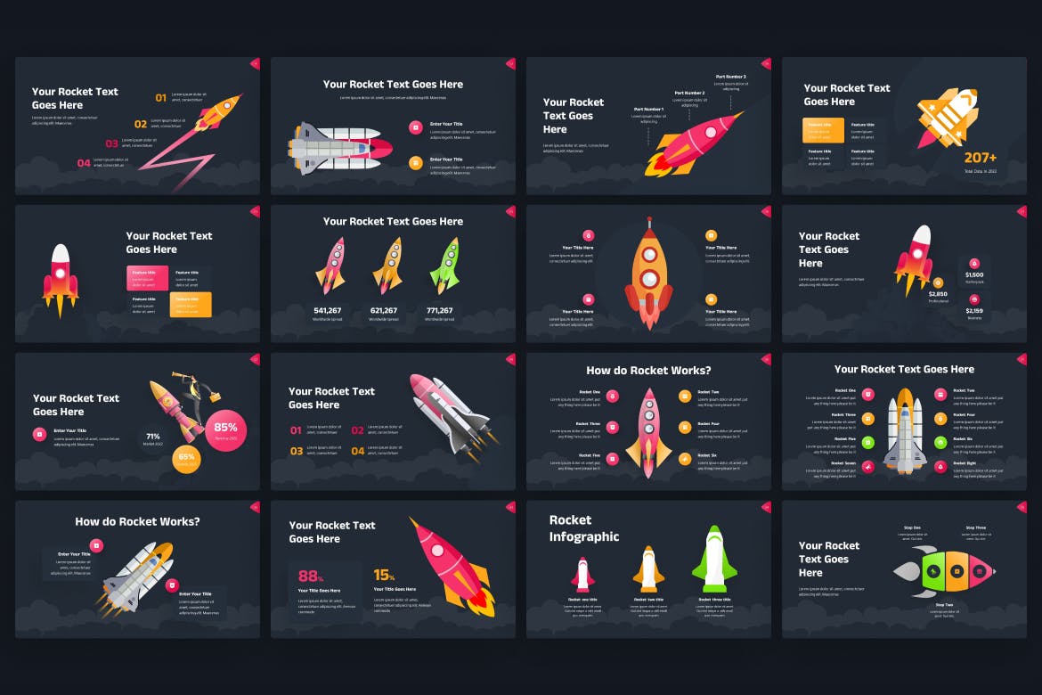 火箭信息图表PPT创意模板 Rocket Infographic Creative PowerPoint Template 幻灯图表 第2张