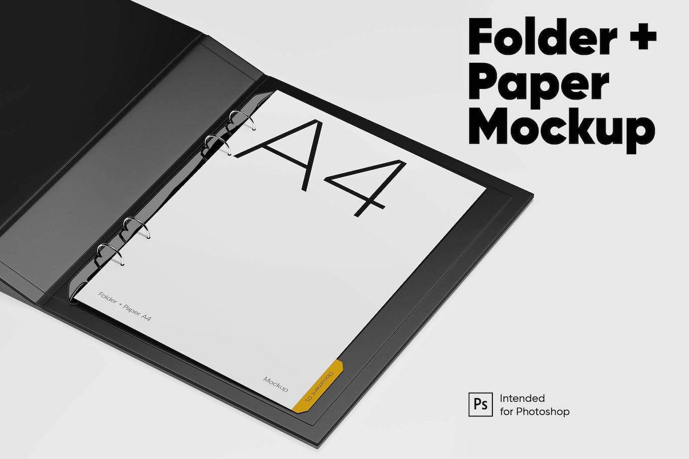 文档文件夹+A4纸张样机 Folder + Paper Mockup 样机素材 第1张