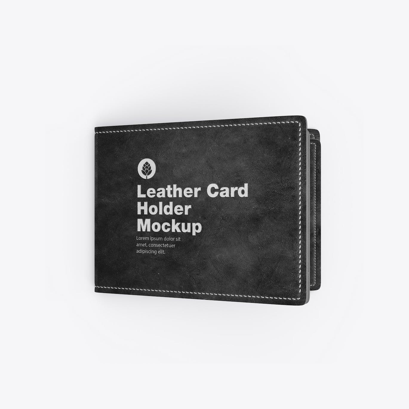 皮革卡片钱包夹设计样机模板 Leather Card Holder Mockup 样机素材 第9张