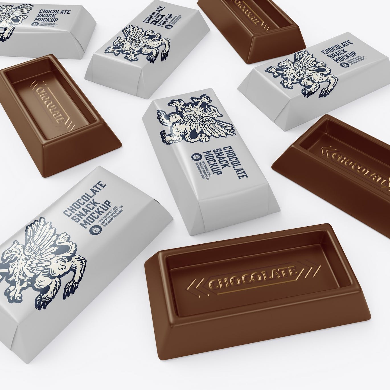 巧克力零食小包装设计样机模板 Small Pack Chocolates Mockup 样机素材 第14张