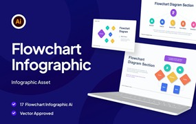 流程图集合信息图表素材 Flowchart Collection Infographic Asset Illustrator