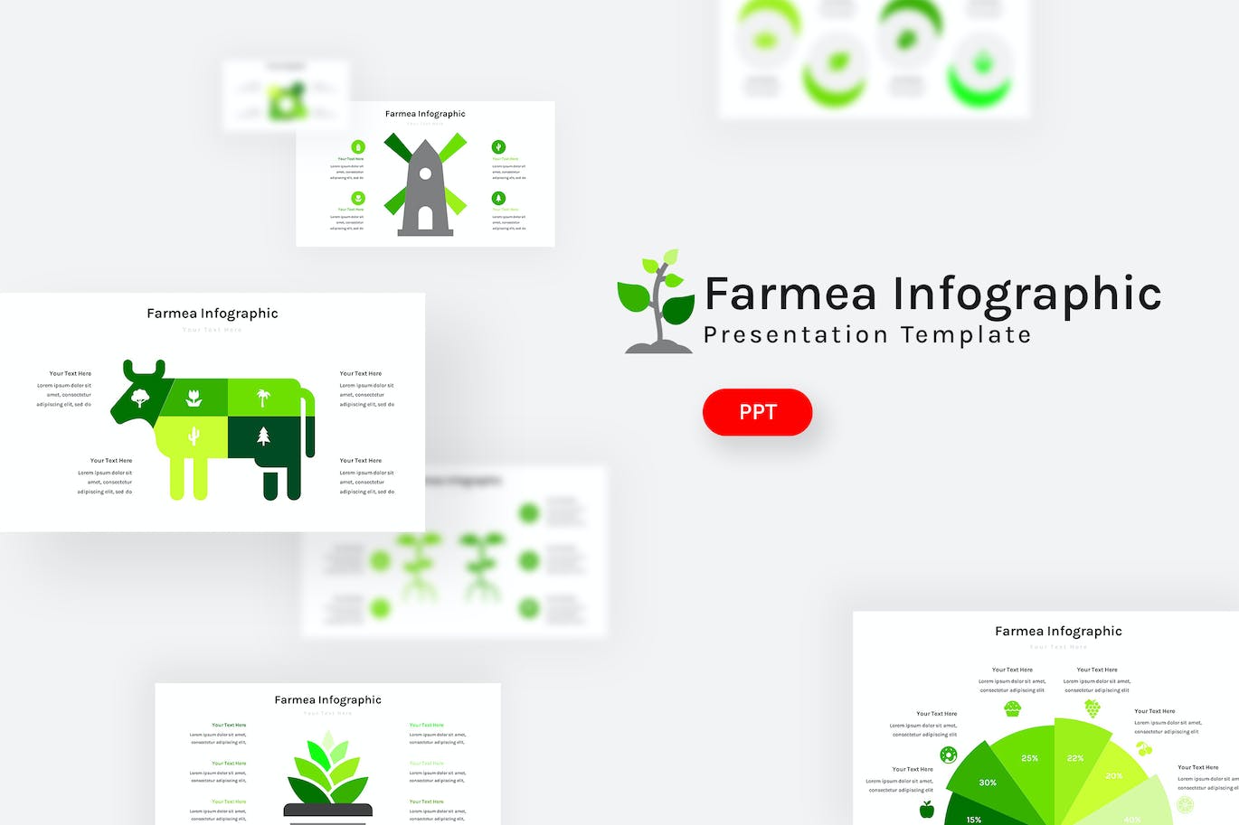 农牧场数据图表PowerPoint演示文稿模板 Farmea Infographic – Powerpoint Template 幻灯图表 第1张