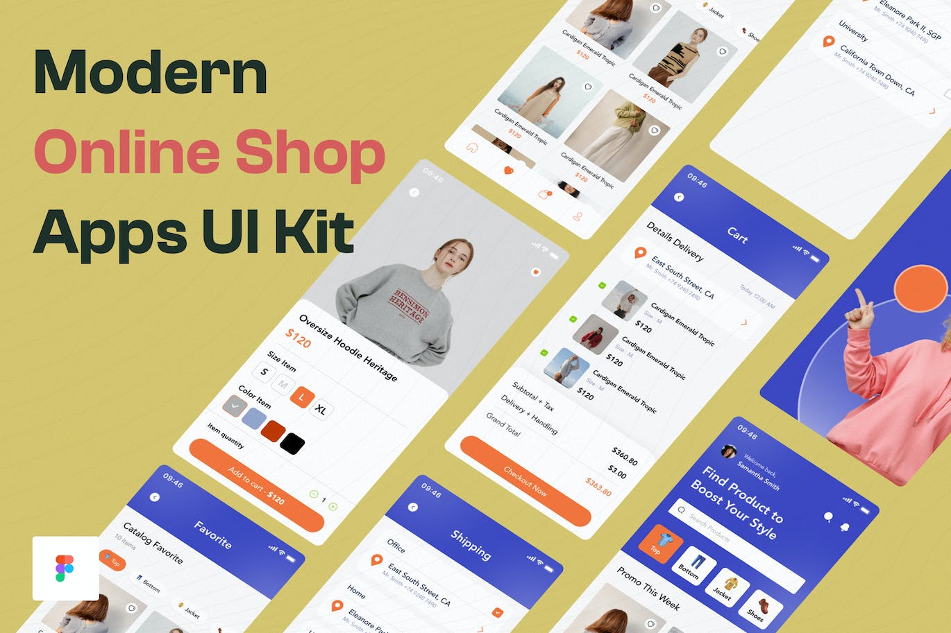 现代网上商店App应用程序UI套件 Modern Online Shop App UI Kit APP UI 第1张
