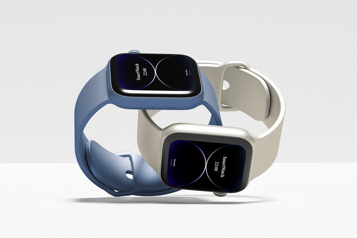 苹果手表watch屏幕展示样机 Smart Watch Mockup 样机素材 第3张