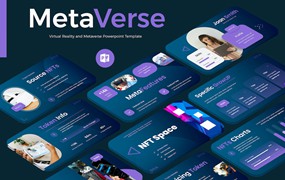 VR虚拟现实&元宇宙PPT设计模板 Virtual Reality and Metaverse Powerpoint Template