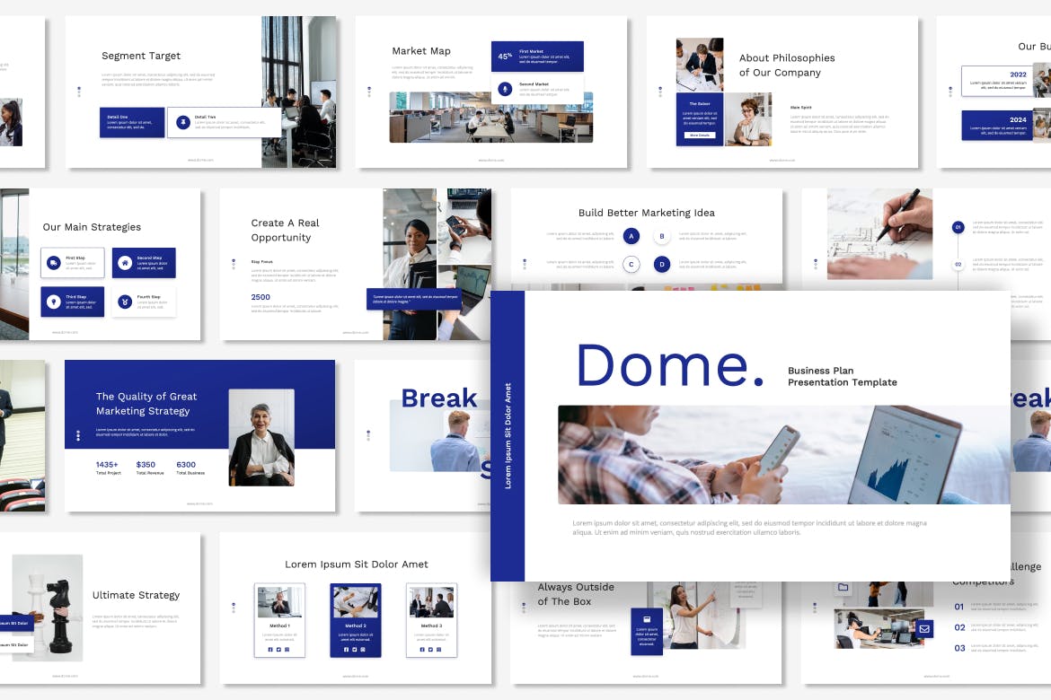 商业计划书Powerpoint幻灯片模板 Dome – Business Plan PowerPoint Template 幻灯图表 第3张