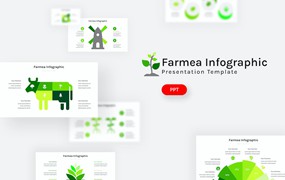 农牧场数据图表PowerPoint演示文稿模板 Farmea Infographic – Powerpoint Template