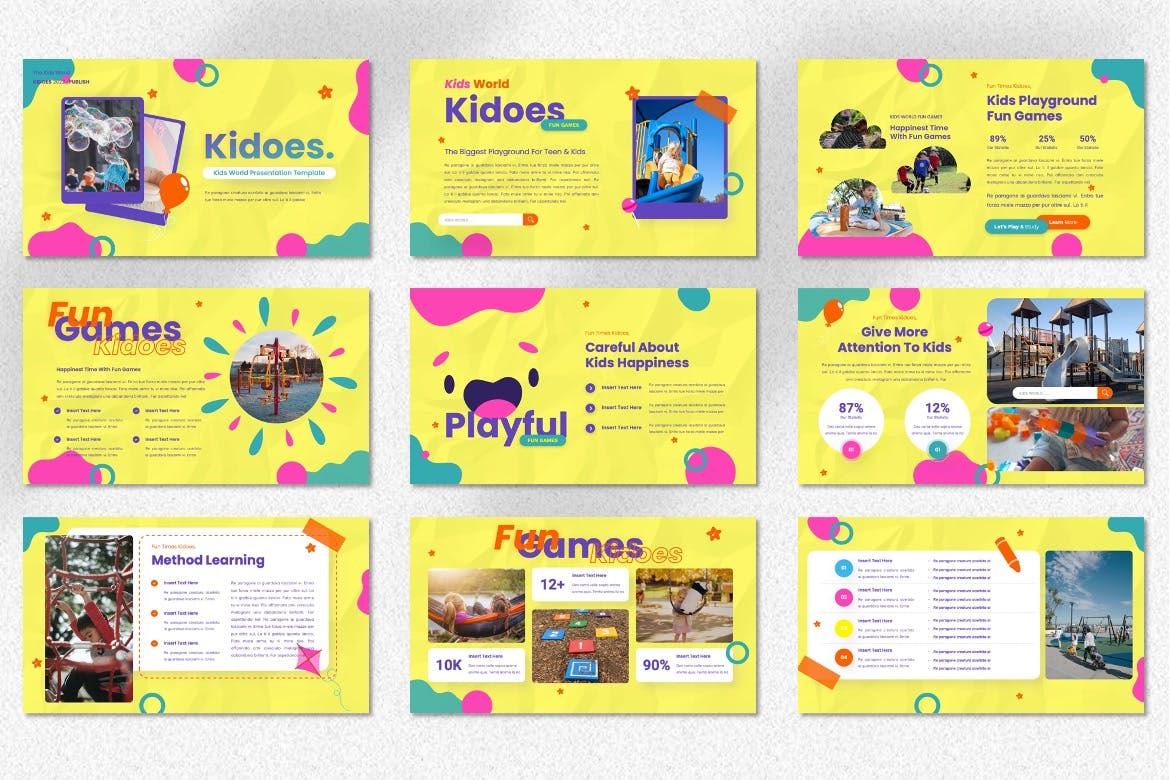 儿童世界PPT创意模板 Kidoes – Kids World Powerpoint Templates 幻灯图表 第6张
