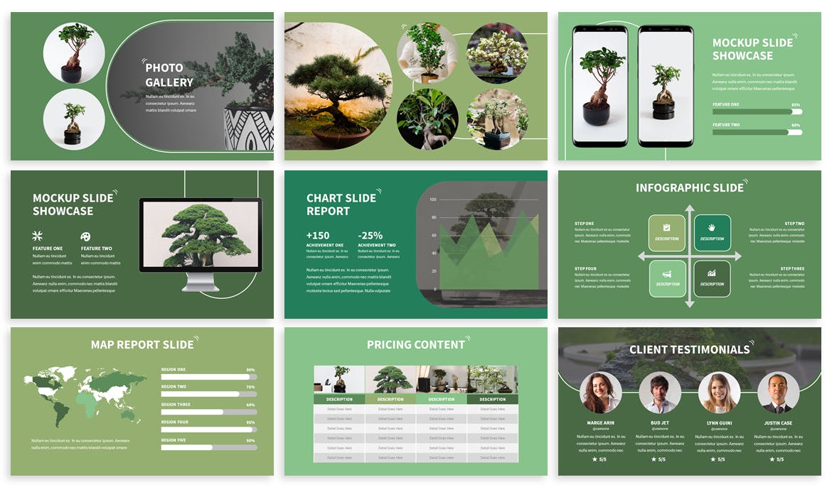 生态植物园艺PPT模板 Siera – Eco Plant Powerpoint Template 幻灯图表 第4张