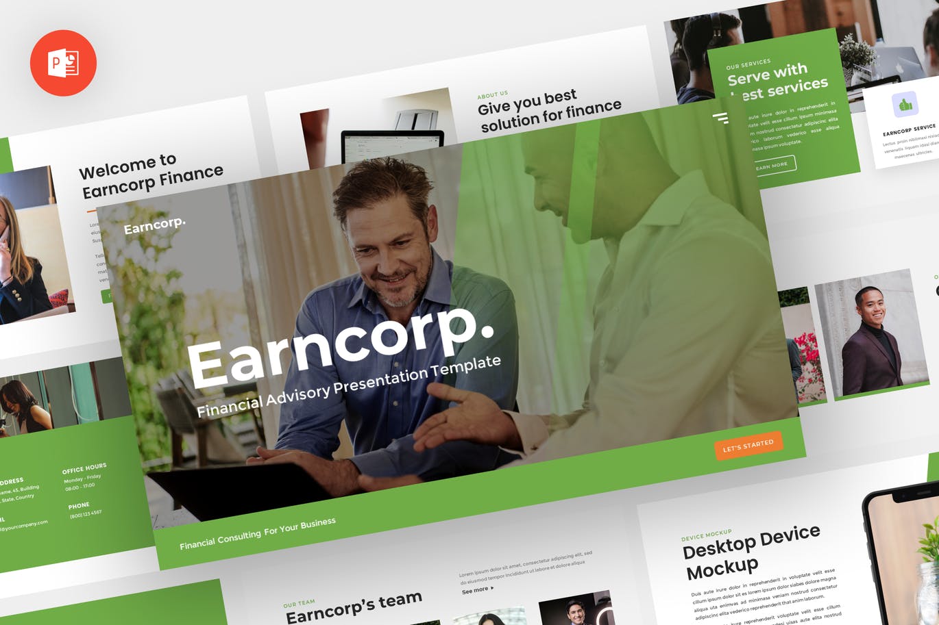 财务金融演示文稿PPT模板 Earncorp – Financial Powerpoint Template 幻灯图表 第1张