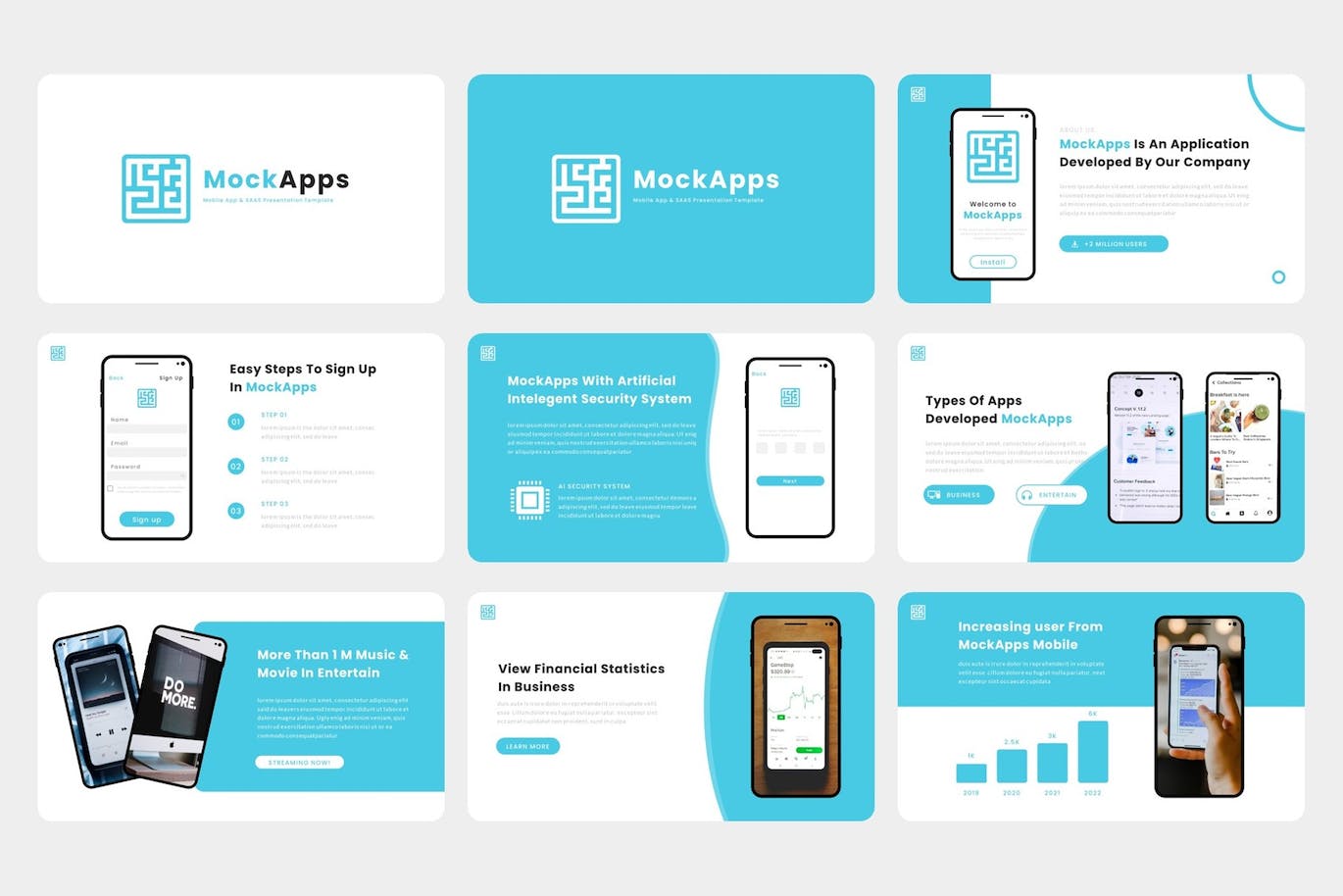 移动应用和SAAS业务Powerpoint模板下载 MockApps – Mobile App PowerPoint Template 幻灯图表 第6张