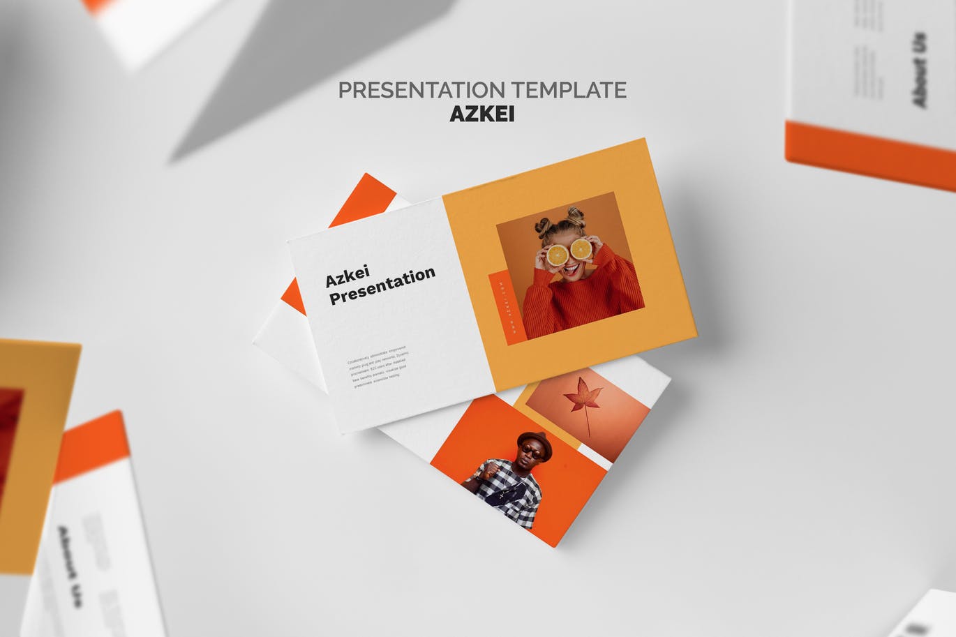 创意橙色主题PPT幻灯片模板下载 Azkei : Creative Orange Powerpoint Template 幻灯图表 第1张