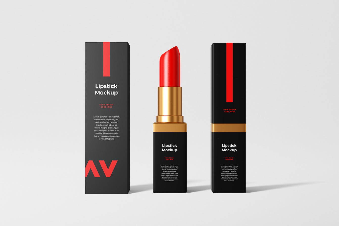 化妆品口红品牌包装设计样机 Lipstick Mockup 样机素材 第1张