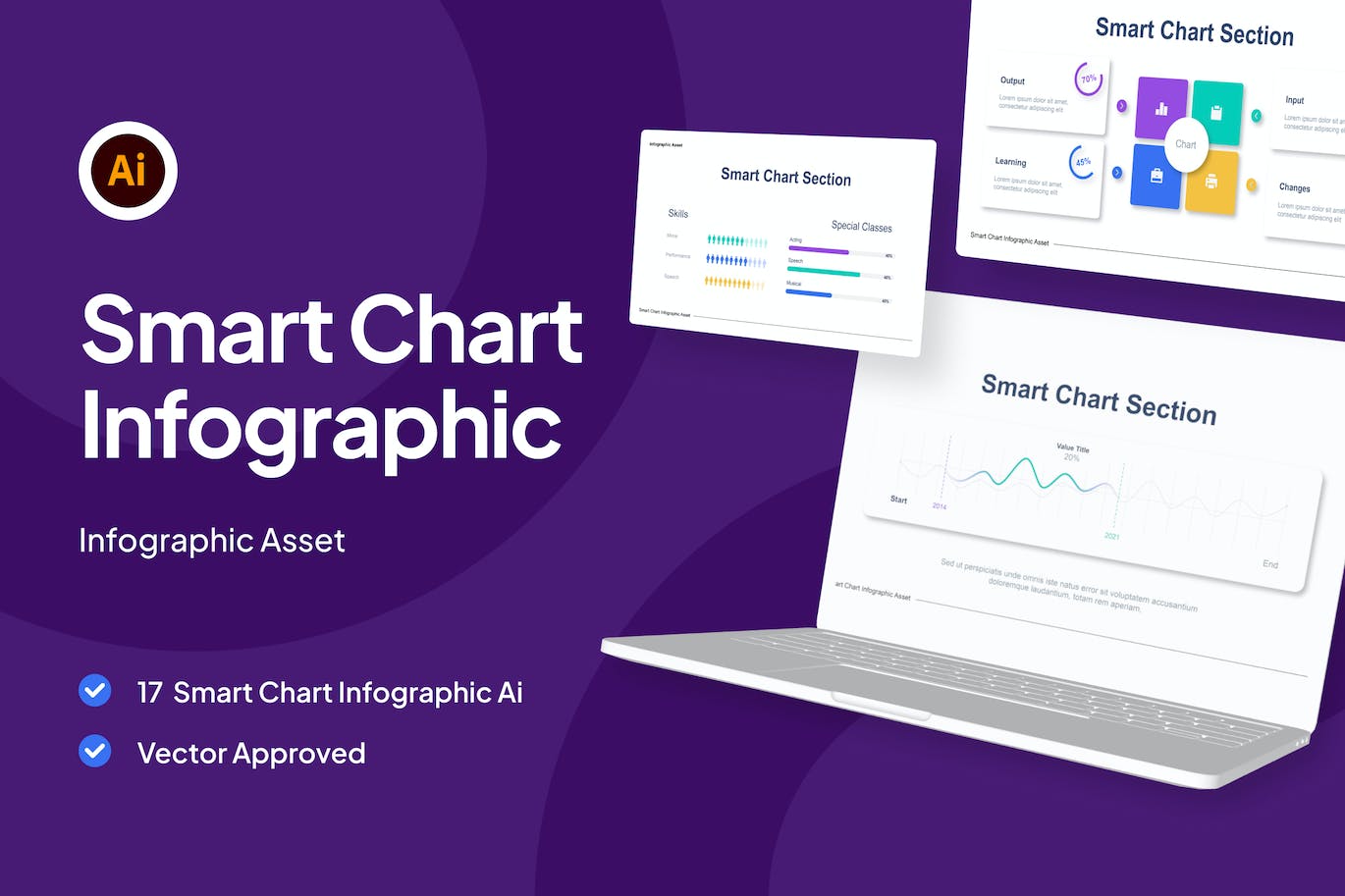 智能数据信息图表矢量模板 Smart Chart Infographic Asset Illustrator 幻灯图表 第1张
