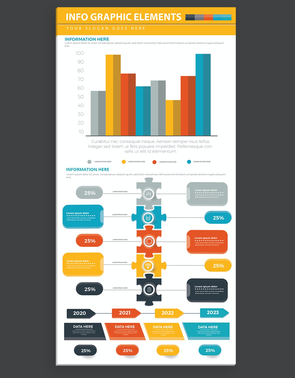 办公数据图表元素设计模板 Infographics Elements 幻灯图表 第9张
