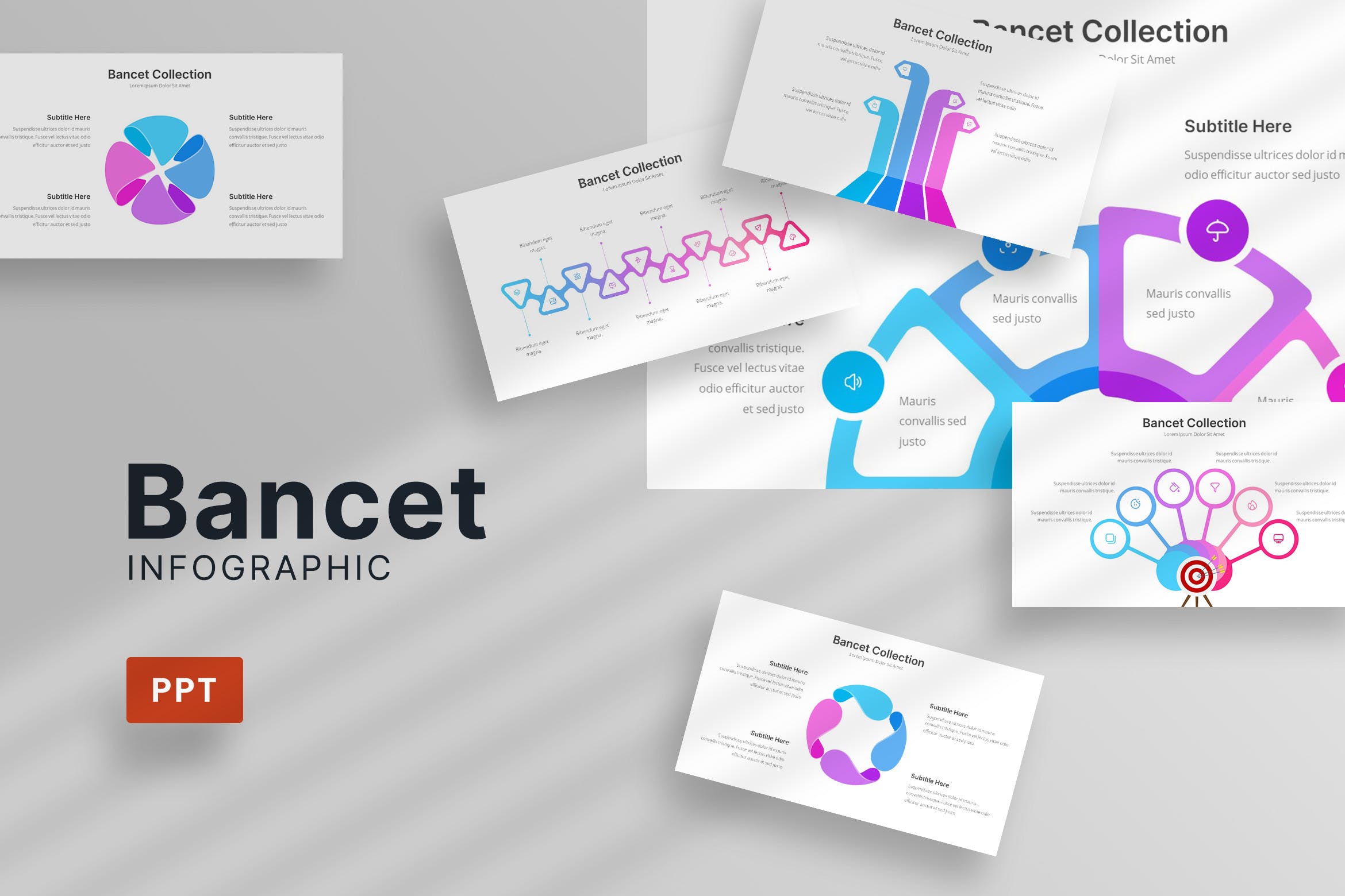银行数据信息图表Powerpoint模板 Bancet Infographic – Powerpoint Template 幻灯图表 第1张