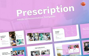 医学图表演示PPT模板 Prescription Medical PowerPoint Template