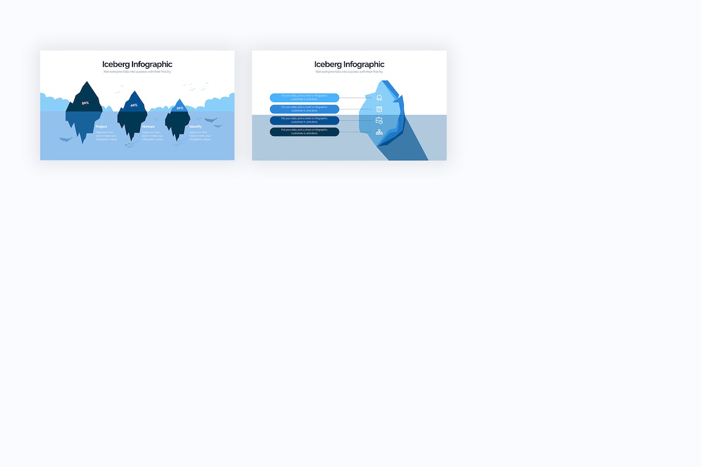 商业冰山信息图表设计AI矢量模板 Business Iceberg Illustrator Infographics 幻灯图表 第4张