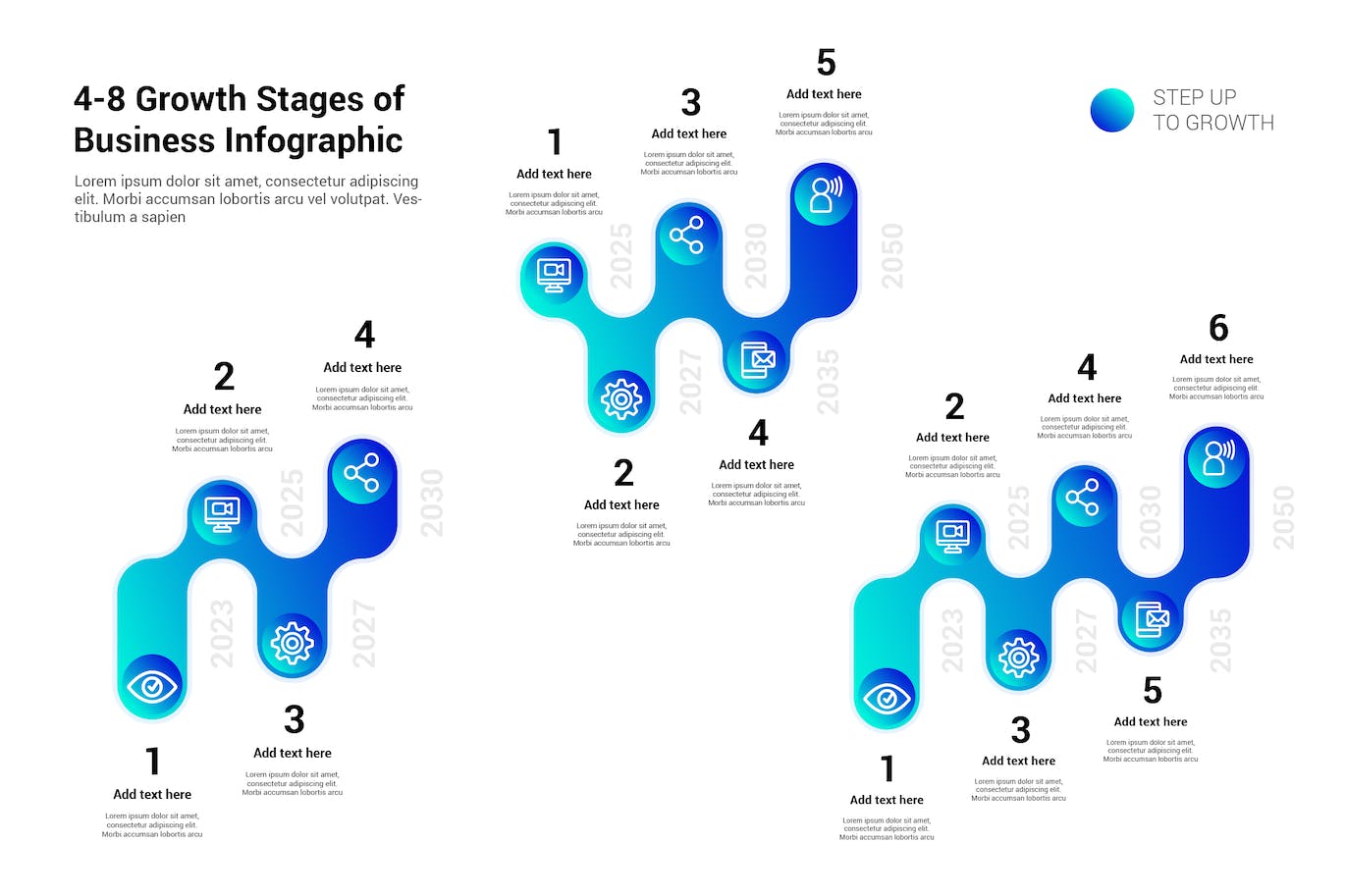 商业增长阶段信息图表元素模板 Growth Stages of Business Infographic 幻灯图表 第1张