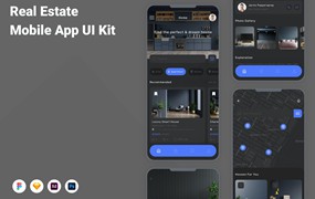 地产业务App应用程序UI设计模板套件 Real Estate Mobile App UI Kit
