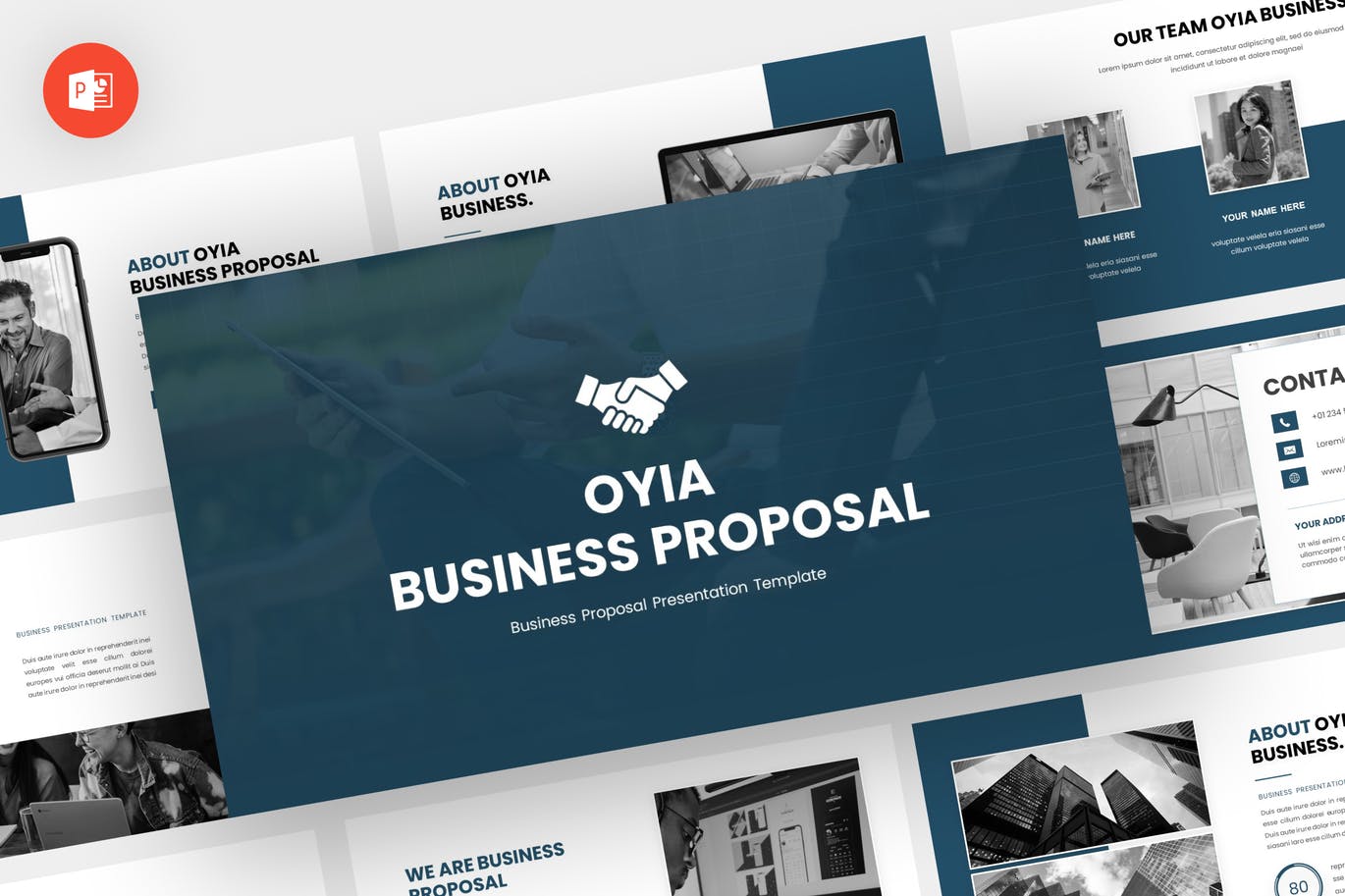 商务建议书提案PowerPoint演示模板 Oyia – Business Proposal Powerpoint Template 幻灯图表 第1张