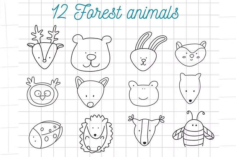 50+动物简笔画Procreate笔刷 笔刷资源 第2张