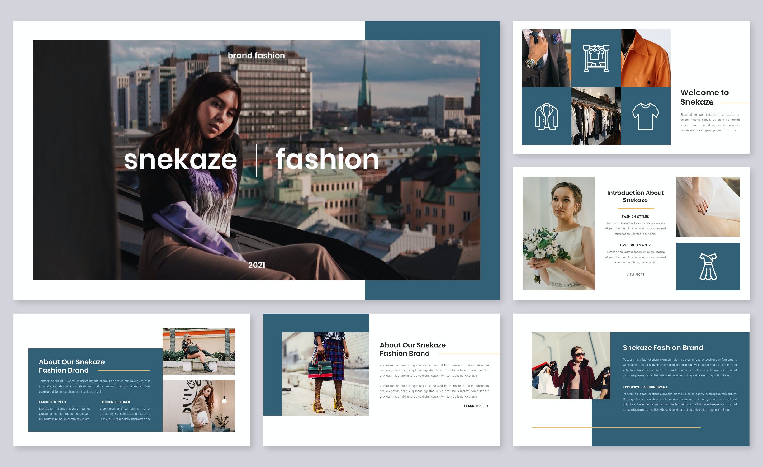 时尚品牌PPT演示文稿 Snekaze – Fashion PowerPoint Template 幻灯图表 第2张