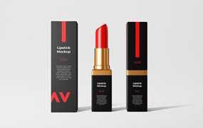 化妆品口红品牌包装设计样机 Lipstick Mockup
