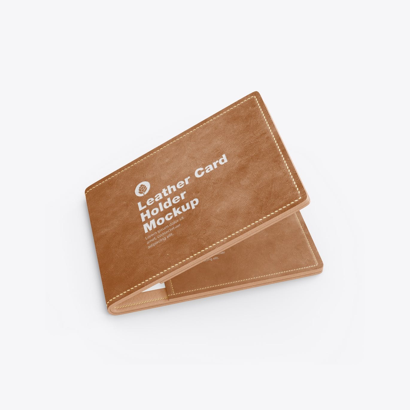 皮革卡片钱包夹设计样机模板 Leather Card Holder Mockup 样机素材 第4张
