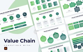 价值链条信息图表矢量模板 Business Value Chain Illustrator Infographics
