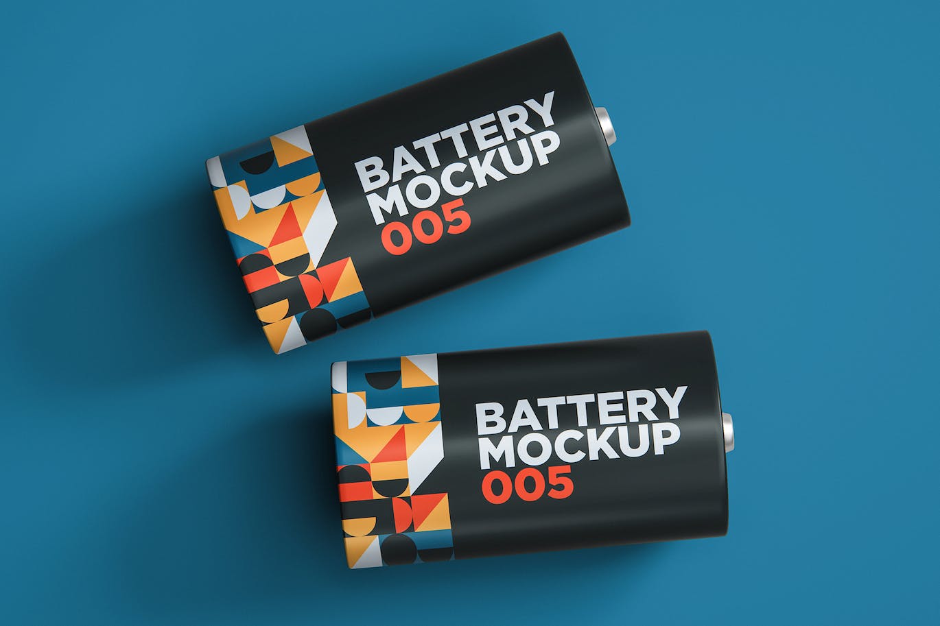 圆形电池包装设计样机v5 Battery Mockup 005 样机素材 第1张